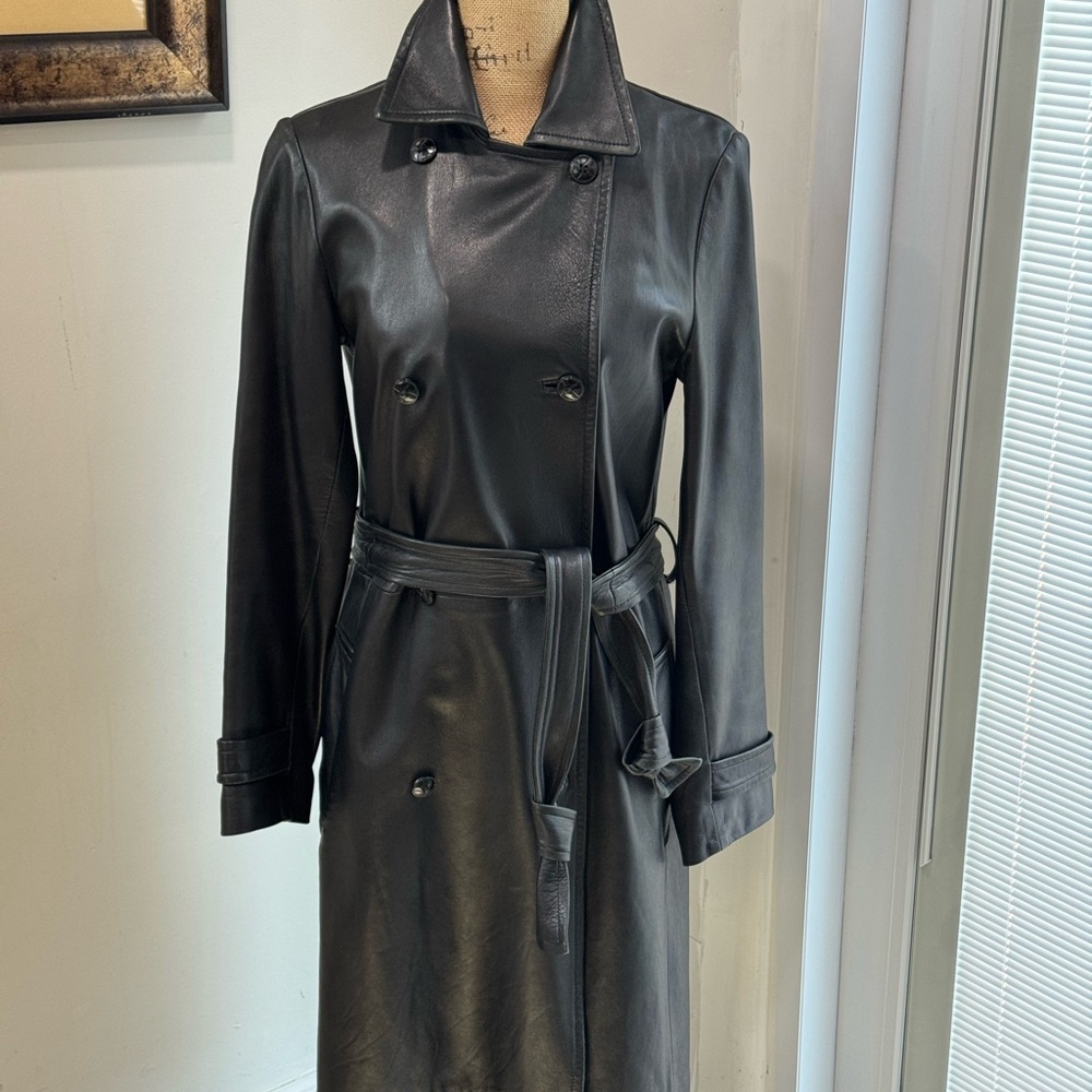 KORS Michael Kors Black (Leather)Trench Coat